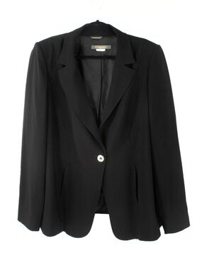 Marina Rinaldi by MaxMara Black One Button Classic Blazer Jacket